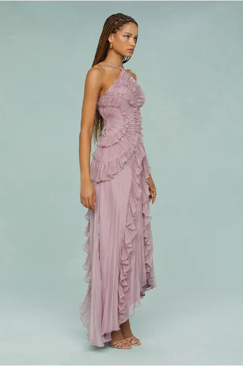 Amara Halter Dress Elegance in Dusty Mauve