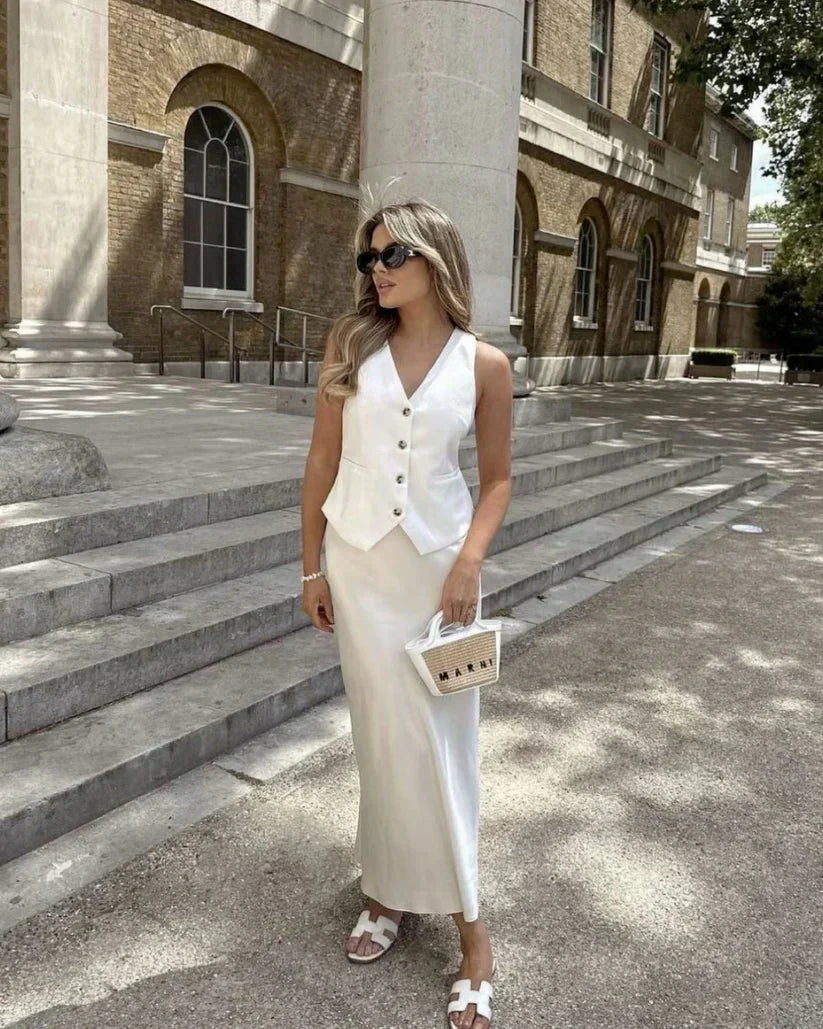 July Luxe Satin Maxi Skirt Elegance in Motion