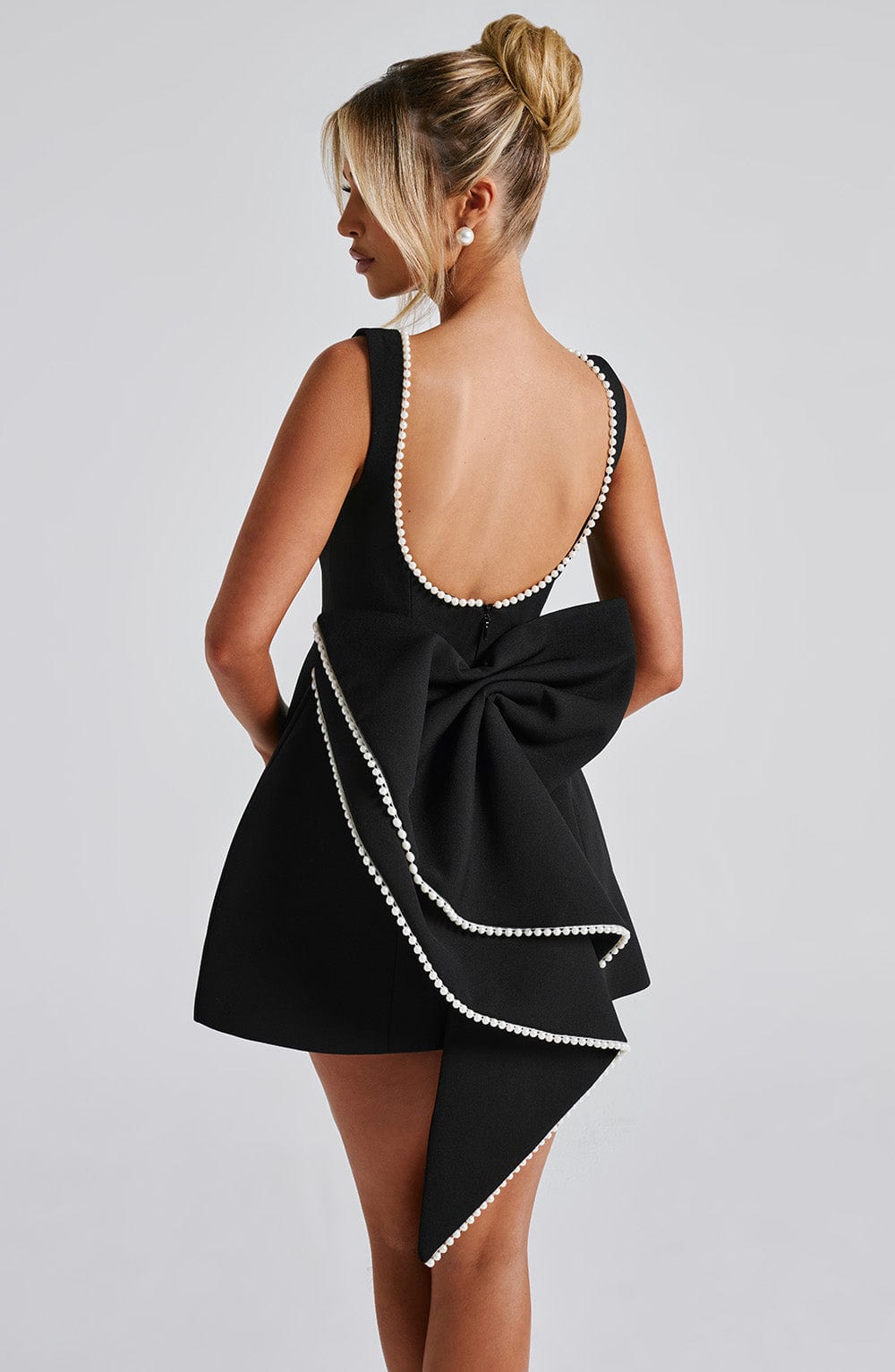Elle | Pearl Bow Mini Dress