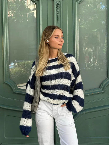 Ivy Striped Knit – Effortless Elegance in Every Stitch