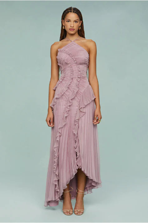 Amara Halter Dress Elegance in Dusty Mauve