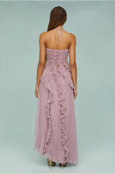 Amara Halter Dress Elegance in Dusty Mauve
