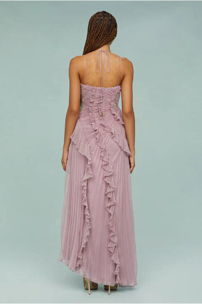 Amara Halter Dress Elegance in Dusty Mauve