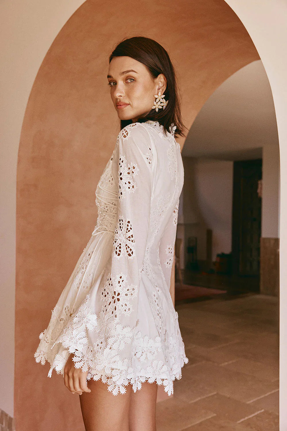 Luna Lace Dress  Bohemian Elegance in White