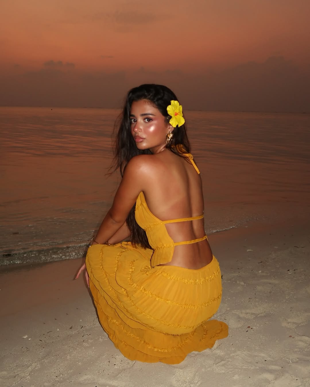 Solana Golden Glow halter dress for endless summer nights