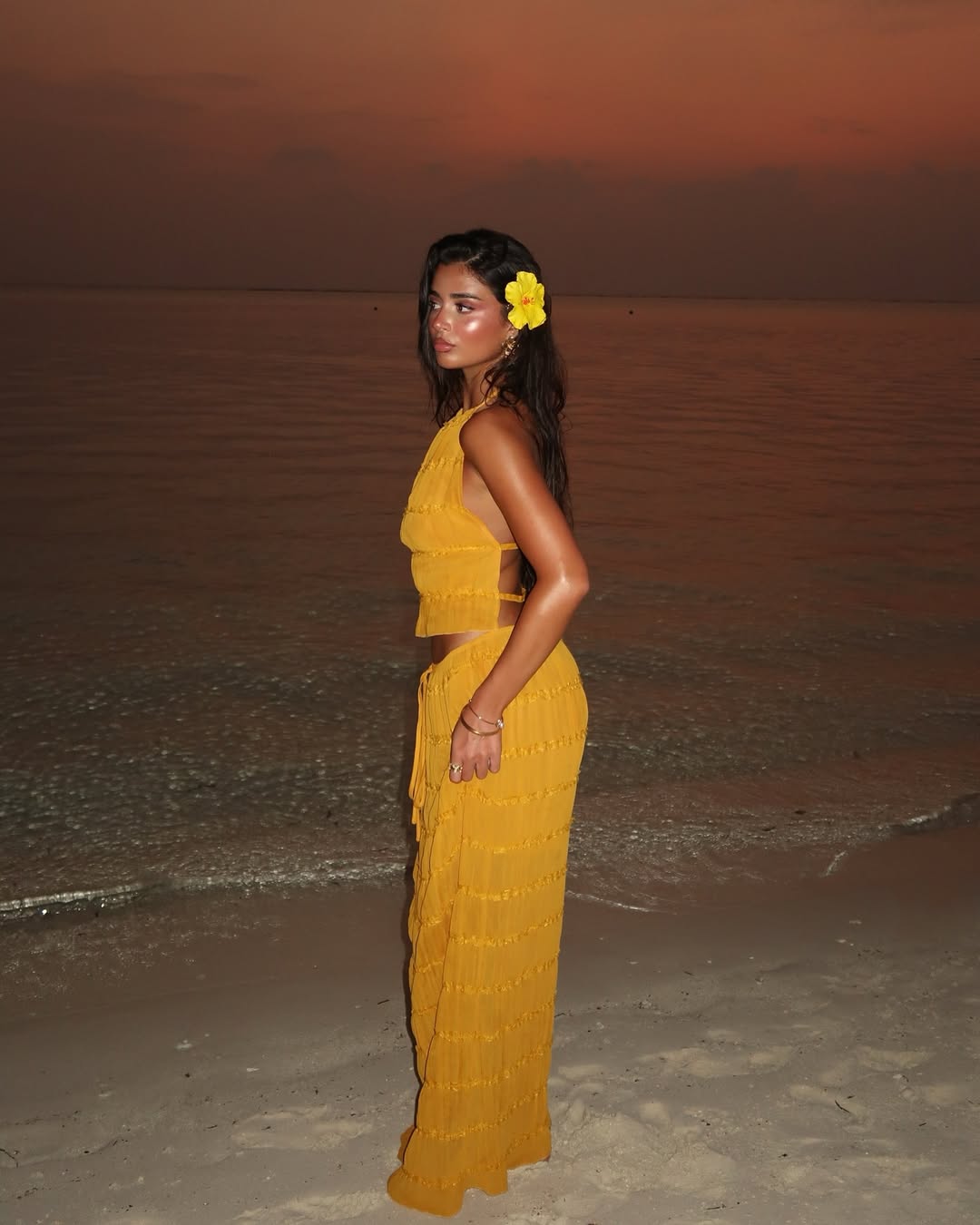 Solana Golden Glow halter dress for endless summer nights