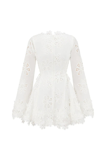 Luna Lace Dress  Bohemian Elegance in White