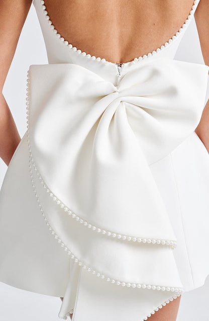 Elle | Pearl Bow Mini Dress